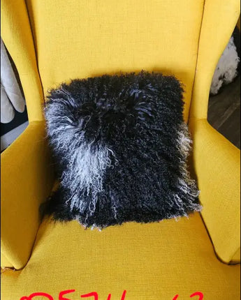0524-12 ❤️Mongolian sheepskin cushion cover 16’ x 16’