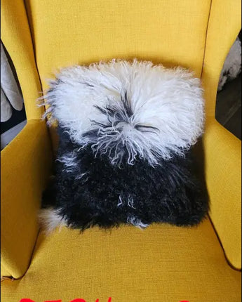 0524-13 ❤️Mongolian sheepskin cushion cover 16’ x 16’