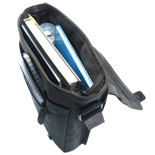 Hedwig A4 leather shoulder bag