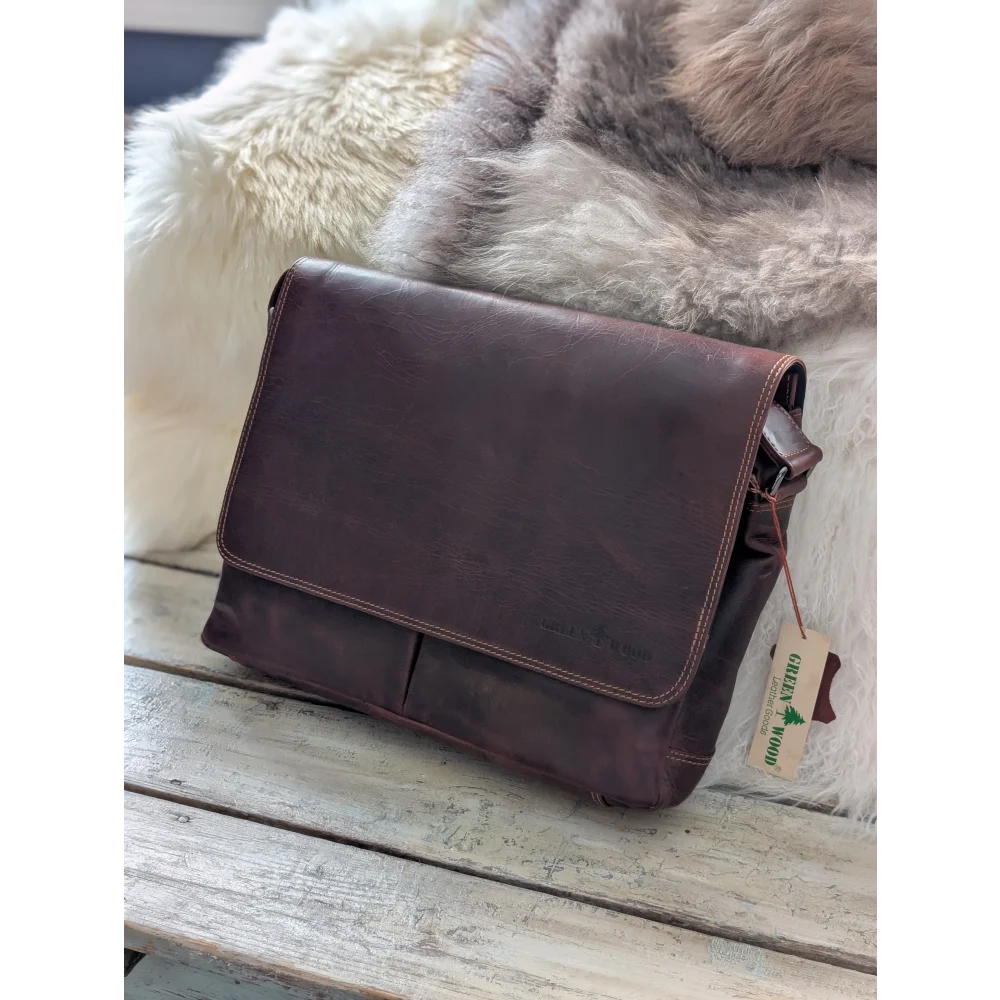 Leather Shoulder Laptop Bag Gent - GW117