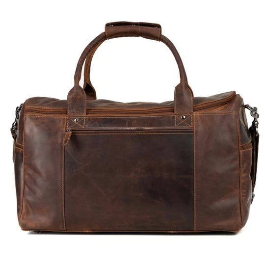 Large Leather Weekender Bag - Casual Vintage Look