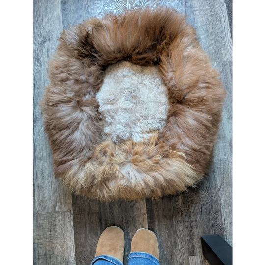 Cozy #11 long wool highland sheepskin pet bed with plush warm interior
