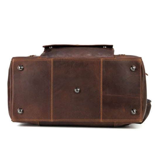 Large Leather Weekender Bag - Casual Vintage Look