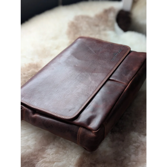 Leather Shoulder Laptop Bag Gent - GW117