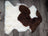 Grade B fluffy cloud like Oeko Tex sheepskin rug, 42x29 white brown patchwork