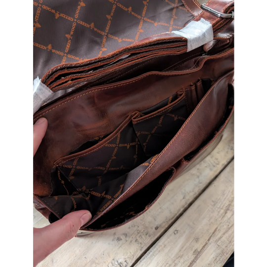 Leather Shoulder Laptop Bag Gent - GW117