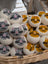 3 Fabulous Cat Dryer Balls in white wool with gray orange accents