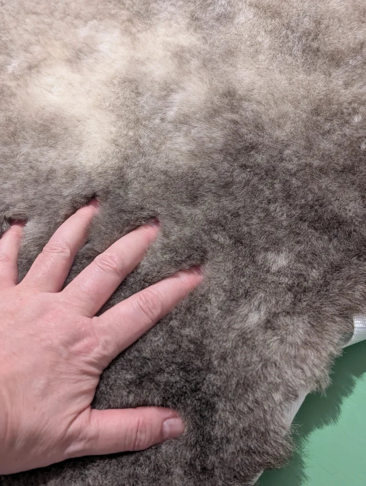 Soft fluffy gray faux fur for #3 Sheepskin English Saddle Cover by Angus Oliver Canada