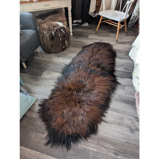 #47 Double Icelandic Sheepskin 80" x 32" Dark Rusty