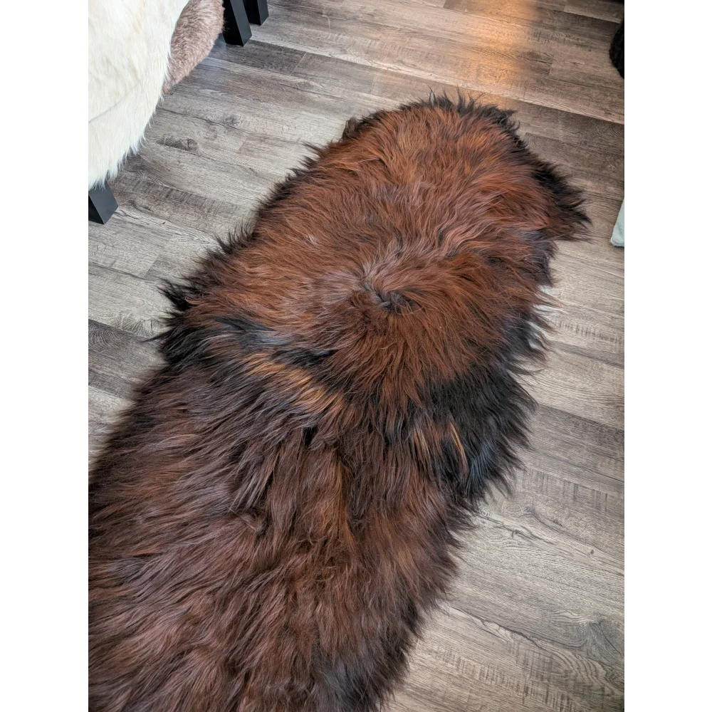 #47 Double Icelandic Sheepskin 80" x 32" Dark Rusty