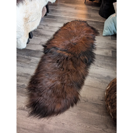 #47 Double Icelandic Sheepskin 80" x 32" Dark Rusty