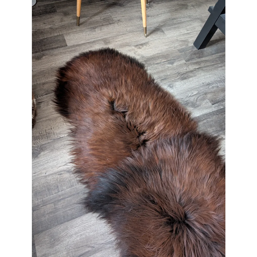 #48 Double Icelandic Sheepskin 78" x 30" Dark Rusty