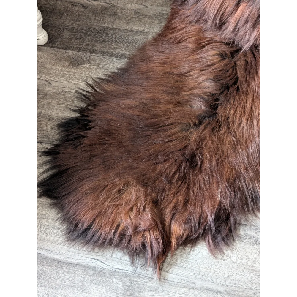 #48 Double Icelandic Sheepskin 78" x 30" Dark Rusty