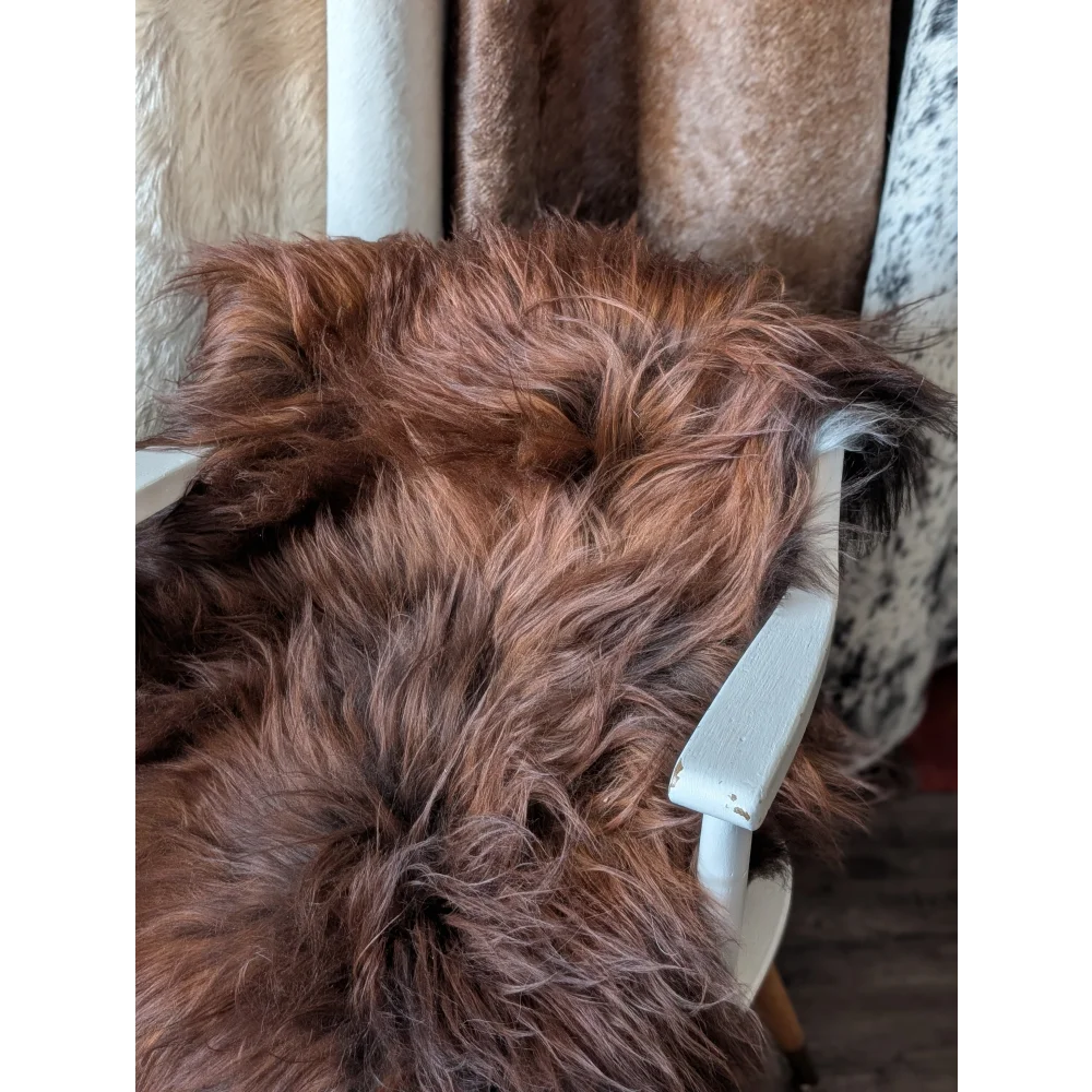 #48 Double Icelandic Sheepskin 78" x 30" Dark Rusty