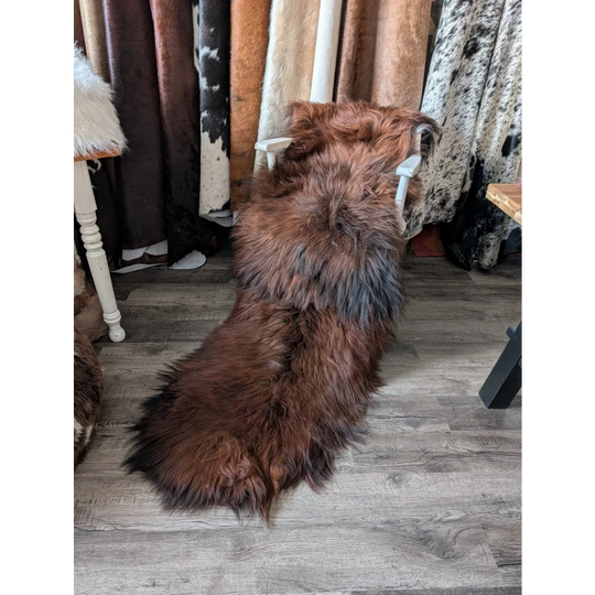 #48 Double Icelandic Sheepskin 78" x 30" Dark Rusty
