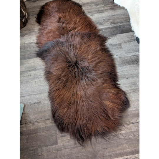 #48 Double Icelandic Sheepskin 78" x 30" Dark Rusty
