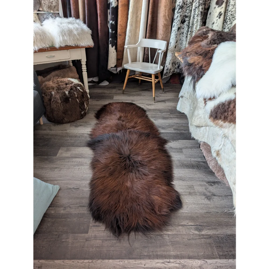 #48 Double Icelandic Sheepskin 78" x 30" Dark Rusty