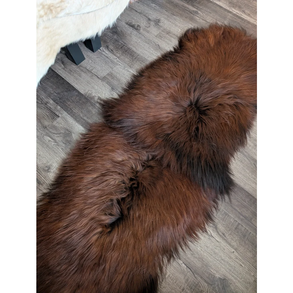 #48 Double Icelandic Sheepskin 78" x 30" Dark Rusty
