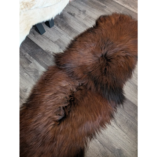 #48 Double Icelandic Sheepskin 78" x 30" Dark Rusty