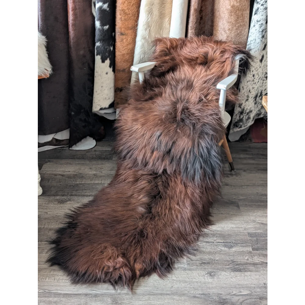 #48 Double Icelandic Sheepskin 78" x 30" Dark Rusty