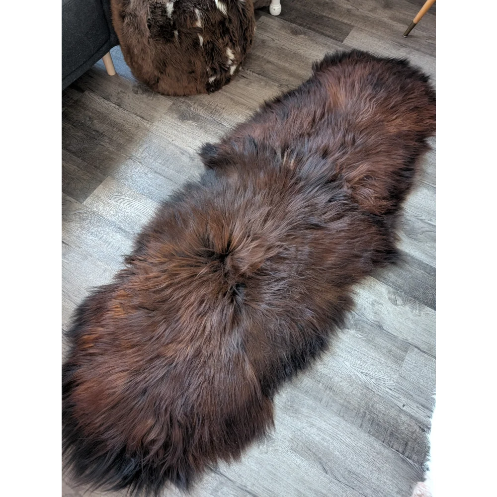 #49 Double Icelandic Sheepskin 79" x 31" Dark Rusty