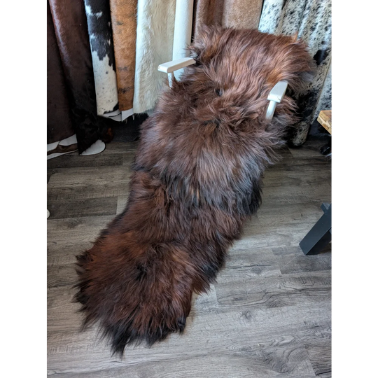 #49 Double Icelandic Sheepskin 79" x 31" Dark Rusty