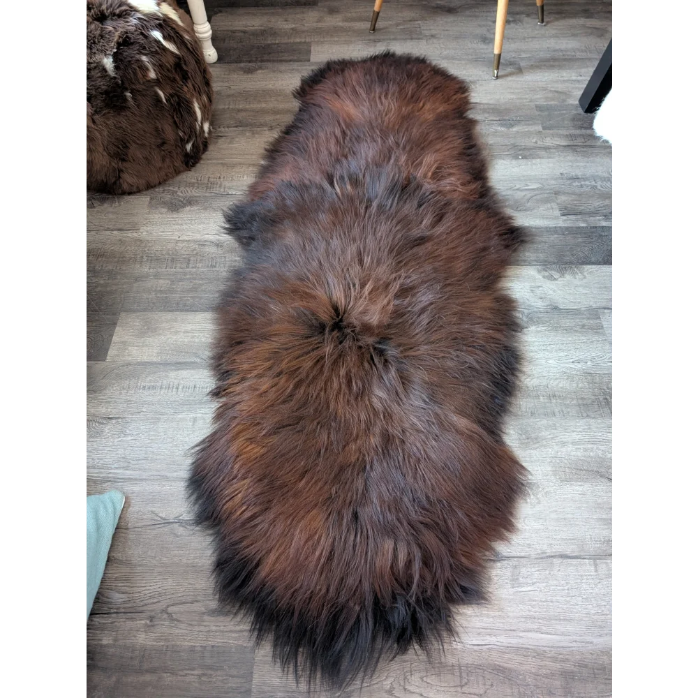 #49 Double Icelandic Sheepskin 79" x 31" Dark Rusty