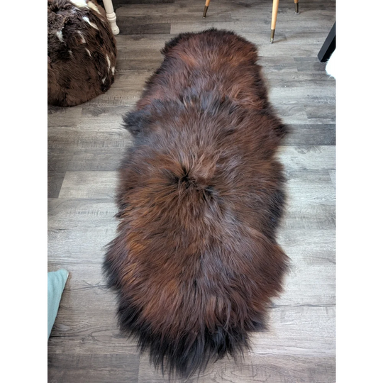 #49 Double Icelandic Sheepskin 79" x 31" Dark Rusty