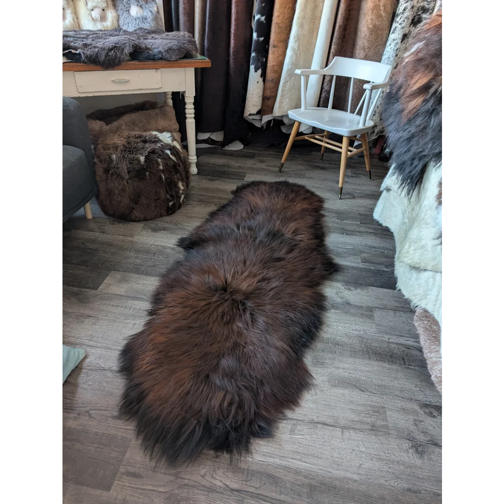 #49 Double Icelandic Sheepskin 79" x 31" Dark Rusty