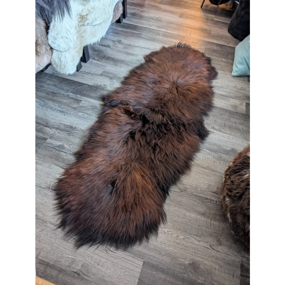 #49 Double Icelandic Sheepskin 79" x 31" Dark Rusty