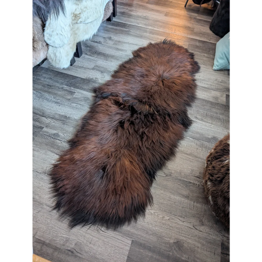 #49 Double Icelandic Sheepskin 79" x 31" Dark Rusty