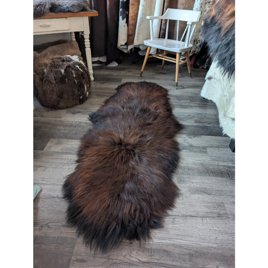 #49 Double Icelandic Sheepskin 79" x 31" Dark Rusty