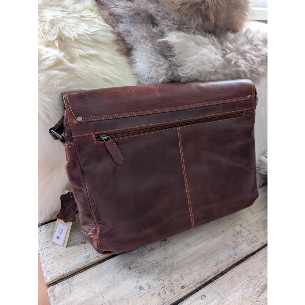 Leather Shoulder Laptop Bag Gent - GW117
