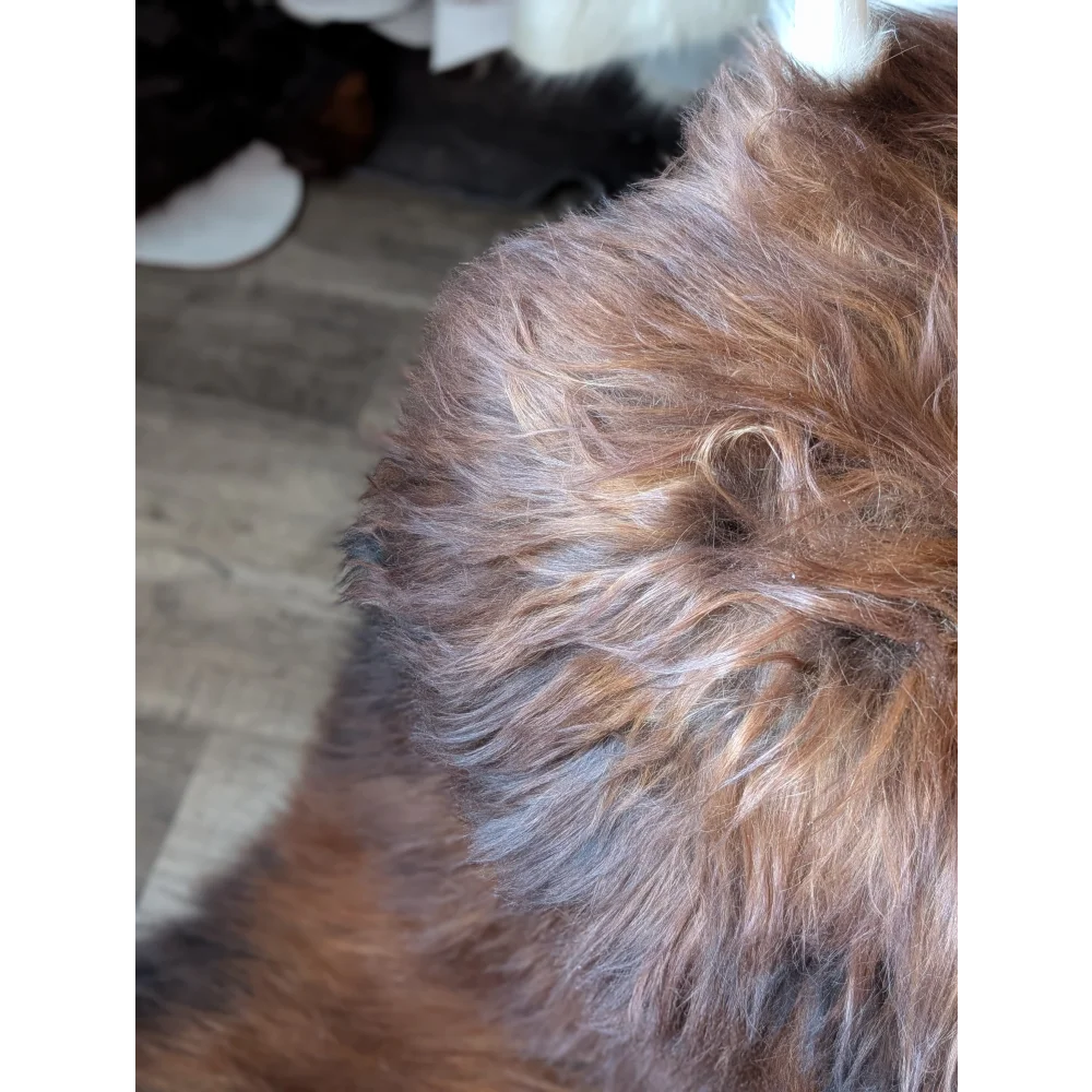 #50 Double Icelandic Sheepskin 79" x 31" Dark Rusty