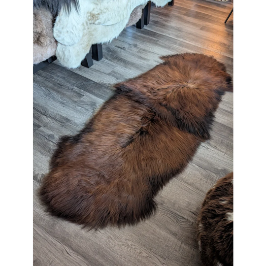#50 Double Icelandic Sheepskin 79" x 31" Dark Rusty