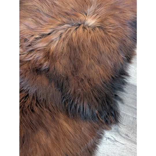 #50 Double Icelandic Sheepskin 79" x 31" Dark Rusty