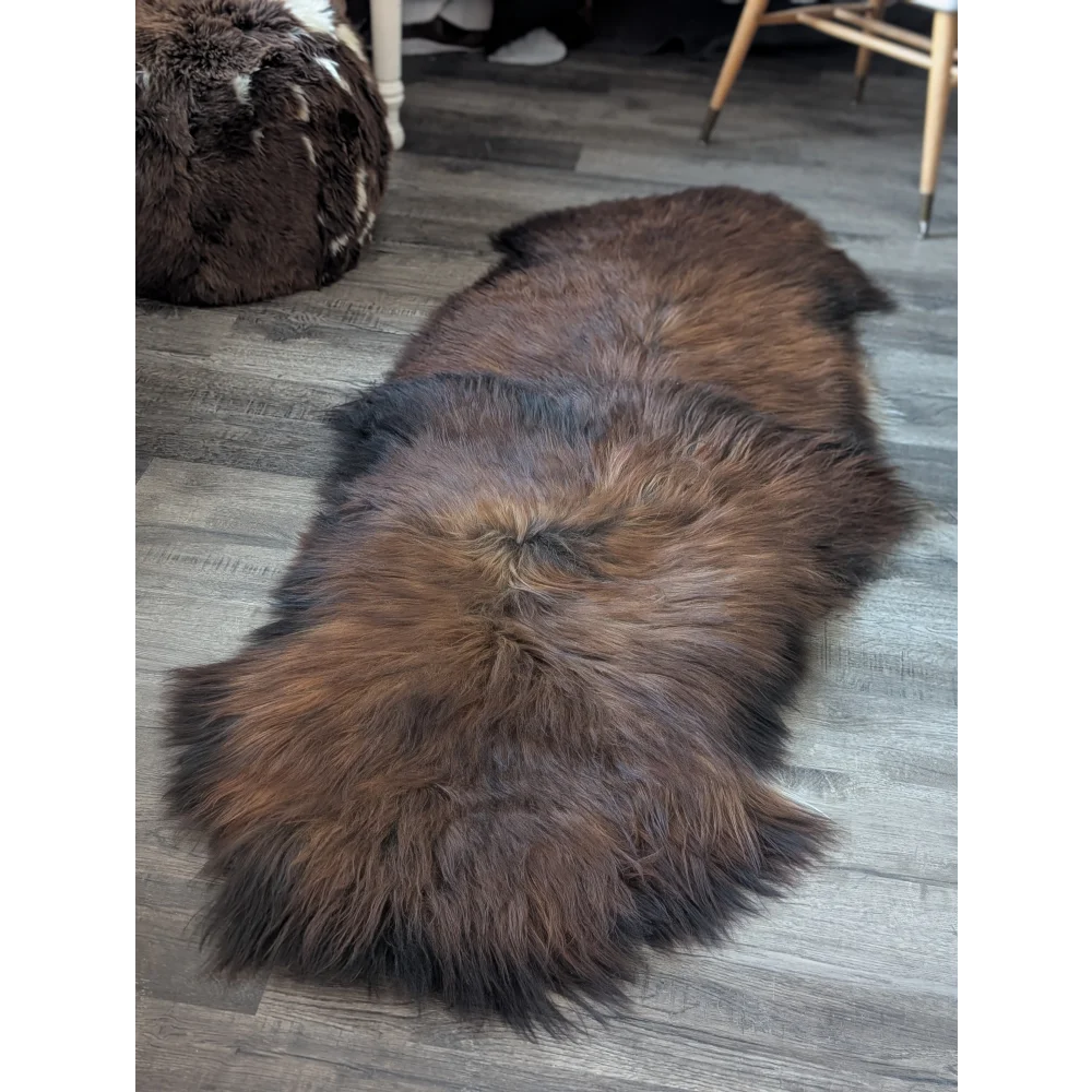 #50 Double Icelandic Sheepskin 79" x 31" Dark Rusty