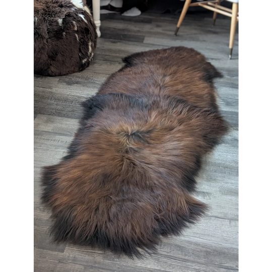 #50 Double Icelandic Sheepskin 79" x 31" Dark Rusty