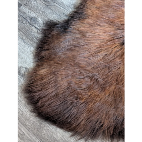 #50 Double Icelandic Sheepskin 79" x 31" Dark Rusty