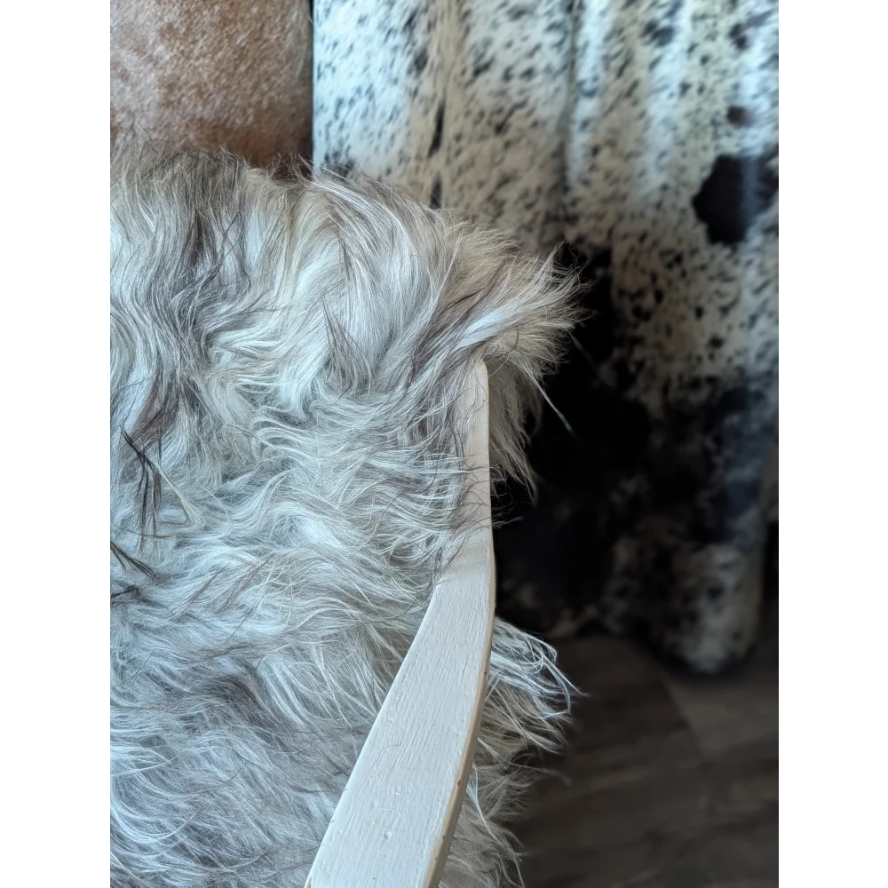 #51 Double Icelandic Sheepskin 78" x 30" Natural Grey