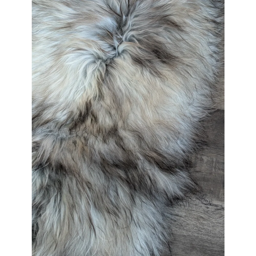 #51 Double Icelandic Sheepskin 78" x 30" Natural Grey