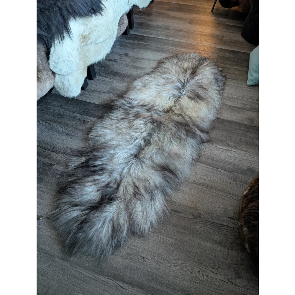 #51 Double Icelandic Sheepskin 78" x 30" Natural Grey