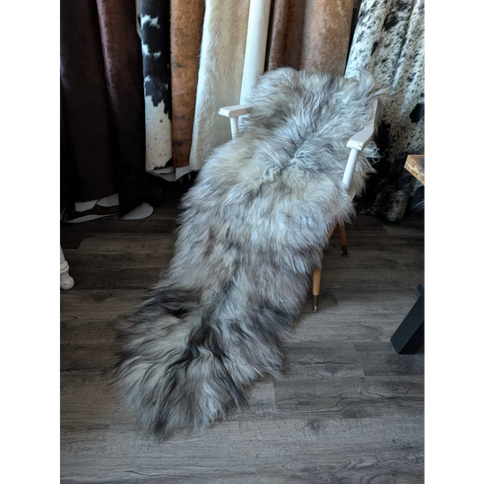 #51 Double Icelandic Sheepskin 78" x 30" Natural Grey
