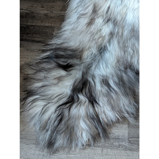 #51 Double Icelandic Sheepskin 78" x 30" Natural Grey