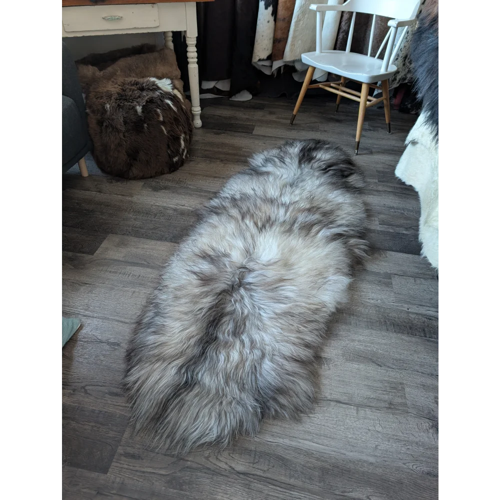 #51 Double Icelandic Sheepskin 78" x 30" Natural Grey