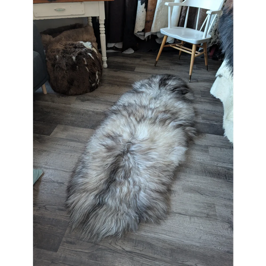 #51 Double Icelandic Sheepskin 78" x 30" Natural Grey