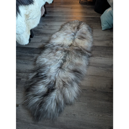 #51 Double Icelandic Sheepskin 78" x 30" Natural Grey