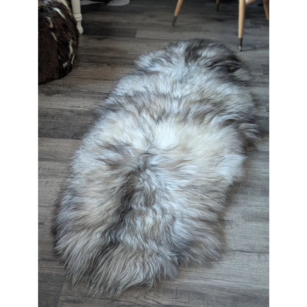 #51 Double Icelandic Sheepskin 78" x 30" Natural Grey