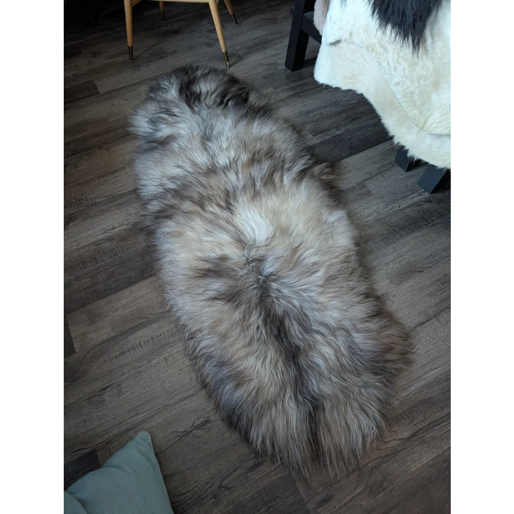 #51 Double Icelandic Sheepskin 78" x 30" Natural Grey