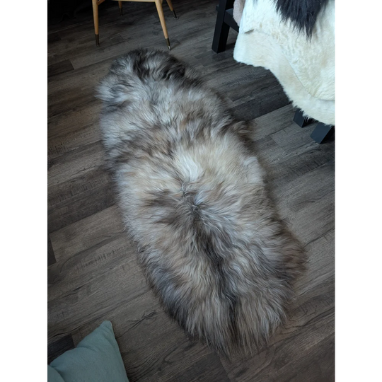 #51 Double Icelandic Sheepskin 78" x 30" Natural Grey